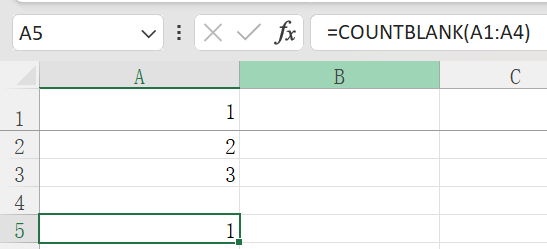 countblank()函数